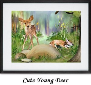 Cute Young Deer Framed Print